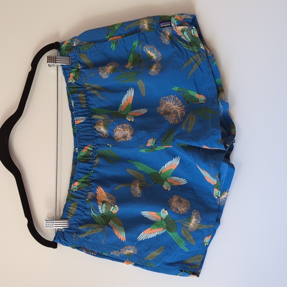 Barely Baggies Shorts - Blue and Parrot Print